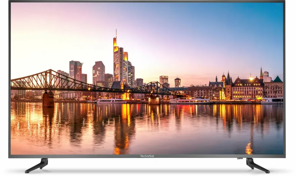 TechniSat-Fernseher mit Stadtansicht von Frankfurt am Main